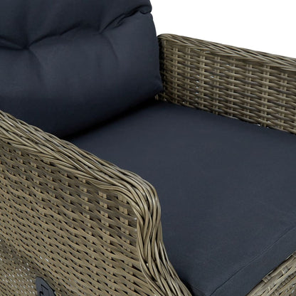 Set da Pranzo da Giardino 9 pz con Cuscini in Polyrattan Marrone | homemem39