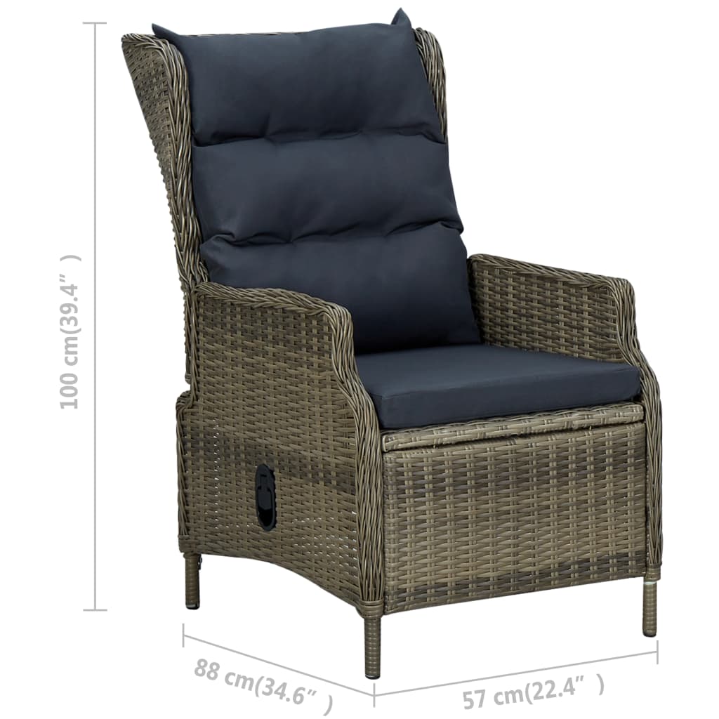 Set da Pranzo da Giardino 9 pz con Cuscini in Polyrattan Marrone | homemem39