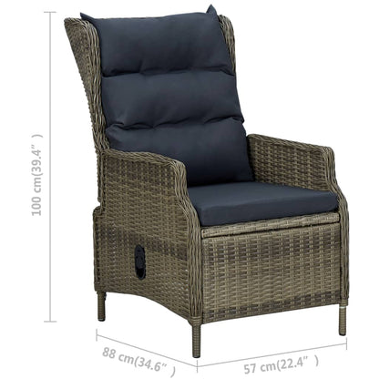 Set Divani da Giardino 2 pz con Cuscini in Polyrattan Marrone