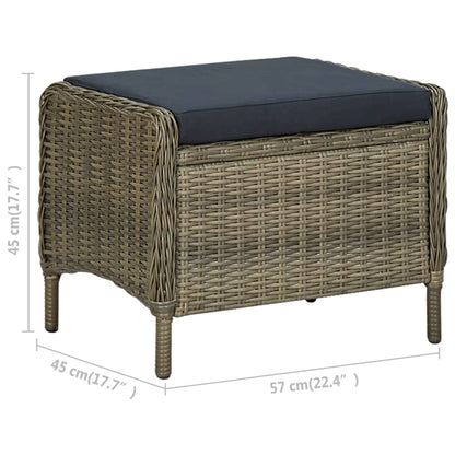 Set Divani da Giardino 2 pz con Cuscini in Polyrattan Marrone