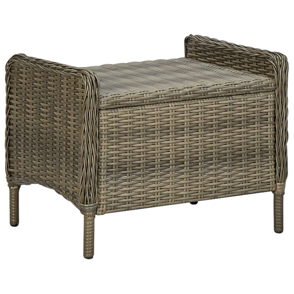 Set Divani da Giardino 3 pz con Cuscini in Polyrattan Marrone