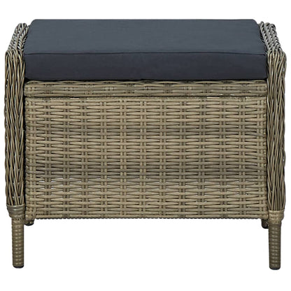 Set Divani da Giardino 3 pz con Cuscini in Polyrattan Marrone