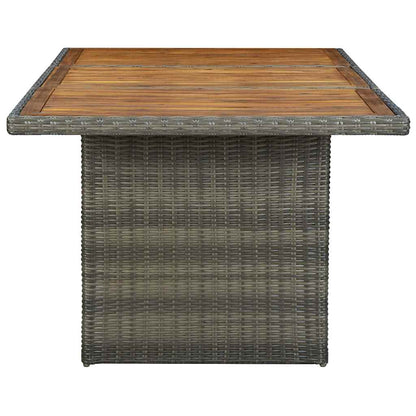 Set da Pranzo da Giardino 9 pz con Cuscini Polyrattan Marrone