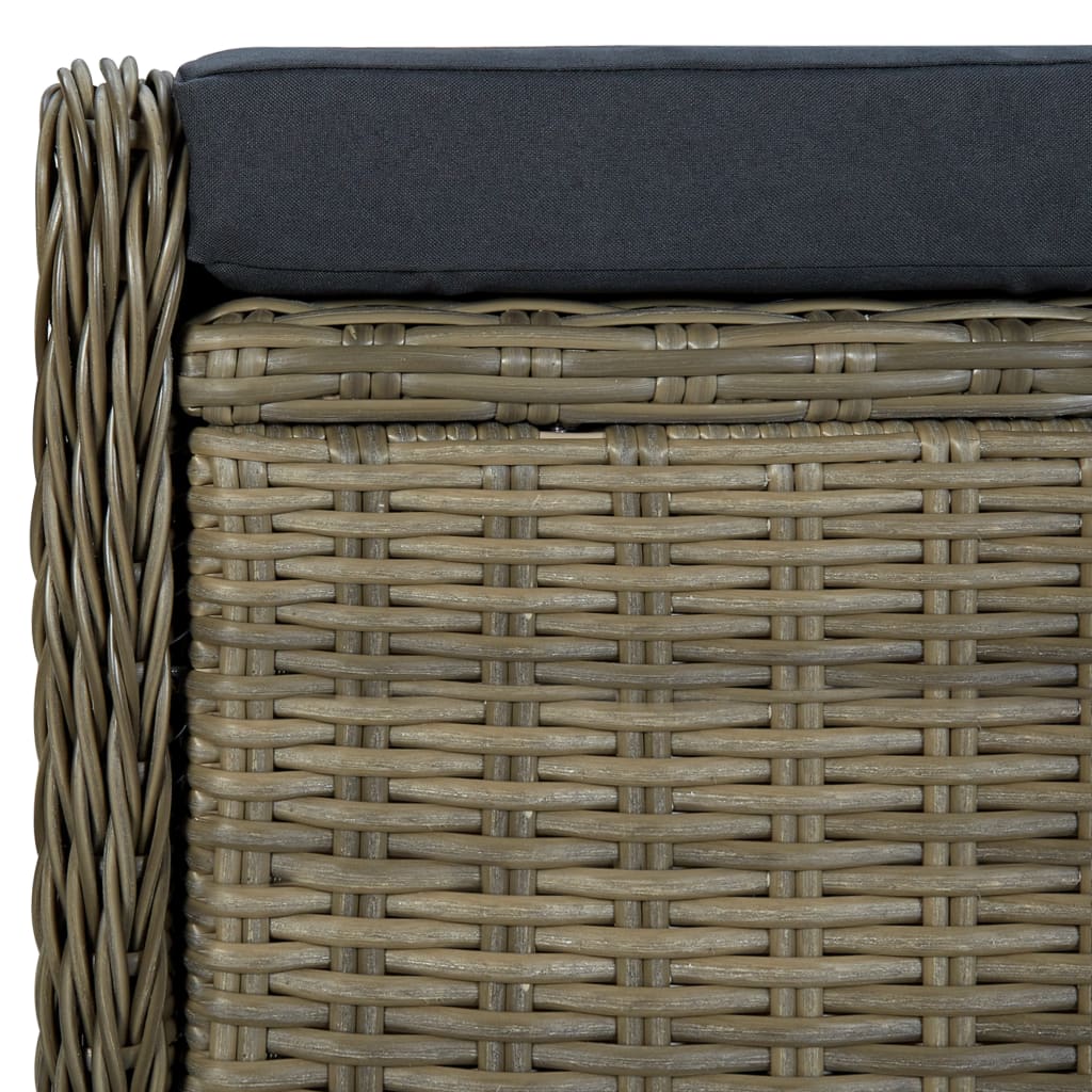 Set da Pranzo da Giardino 9 pz con Cuscini in Polyrattan Marrone | homemem39