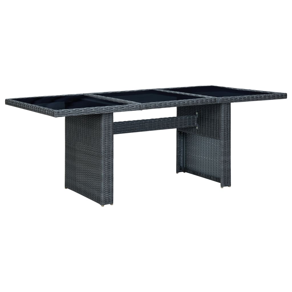 Set Pranzo da Giardino 7 pz con Cuscini Polyrattan Grigio Scuro | homemem39