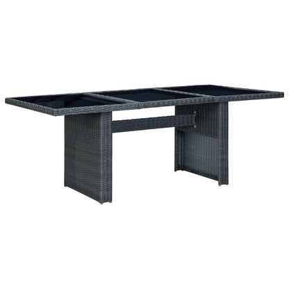 Set Pranzo da Giardino 7 pz con Cuscini Polyrattan Grigio Scuro | homemem39