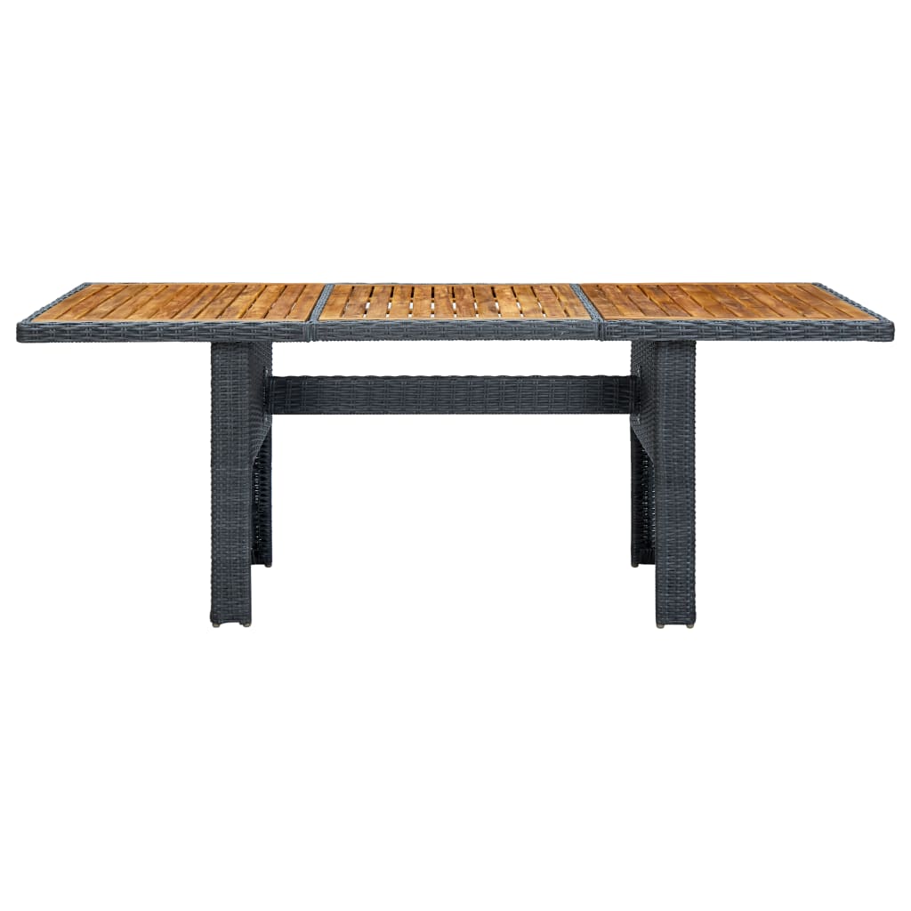 Set Pranzo da Giardino 7 pz con Cuscini Polyrattan Grigio Scuro | homemem39