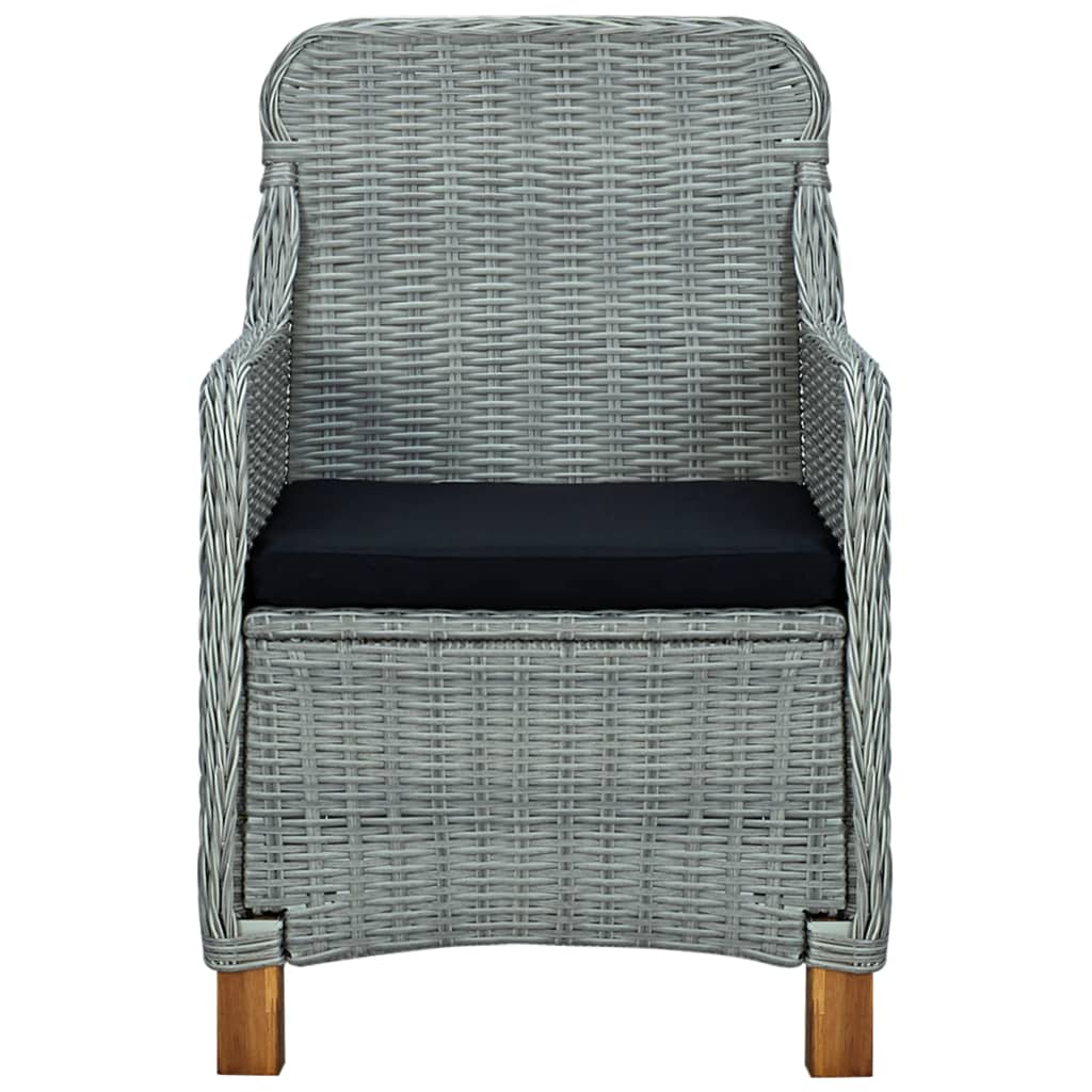 Set Pranzo da Giardino 7pz con Cuscini Polyrattan Grigio Chiaro | homemem39