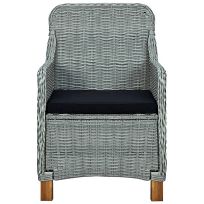 Set Pranzo da Giardino 7pz con Cuscini Polyrattan Grigio Chiaro | homemem39