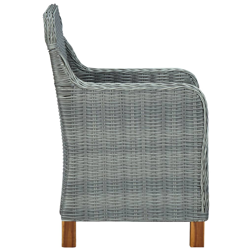 Set Pranzo da Giardino 7pz con Cuscini Polyrattan Grigio Chiaro | homemem39