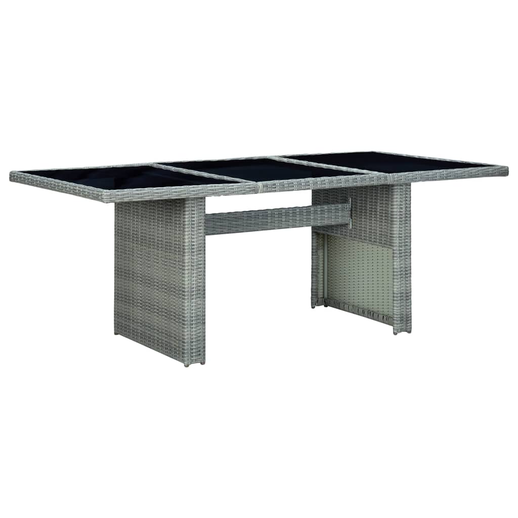 Set Pranzo da Giardino 7pz con Cuscini Polyrattan Grigio Chiaro | homemem39