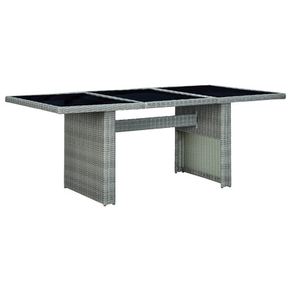 Set Pranzo da Giardino 7pz con Cuscini Polyrattan Grigio Chiaro | homemem39