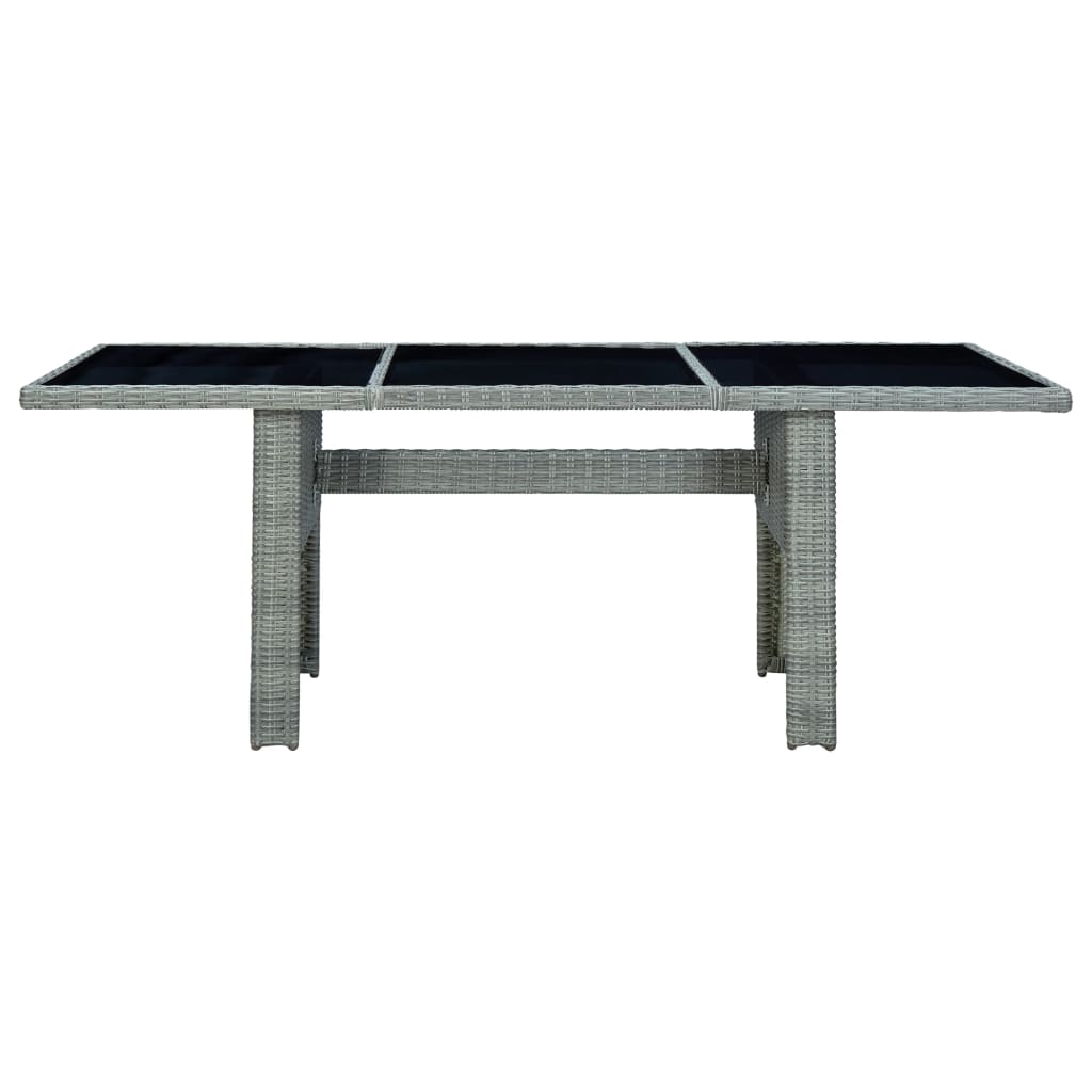Set Pranzo da Giardino 7pz con Cuscini Polyrattan Grigio Chiaro | homemem39