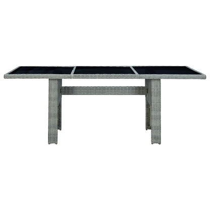 Set Pranzo da Giardino 7pz con Cuscini Polyrattan Grigio Chiaro | homemem39