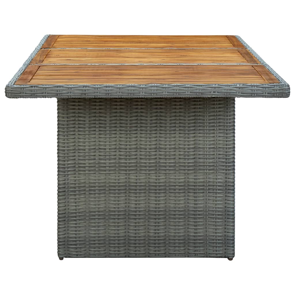 Set Pranzo da Giardino 7pz con Cuscini Polyrattan Grigio Chiaro | homemem39