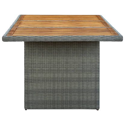 Set Pranzo da Giardino 7pz con Cuscini Polyrattan Grigio Chiaro | homemem39