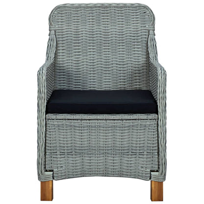 Set Pranzo da Giardino 7pz con Cuscini Polyrattan Grigio Chiaro | homemem39