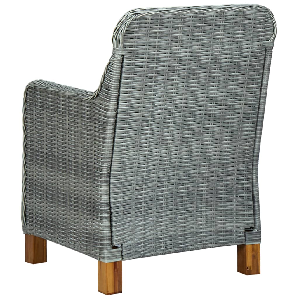 Set Pranzo da Giardino 7pz con Cuscini Polyrattan Grigio Chiaro | homemem39