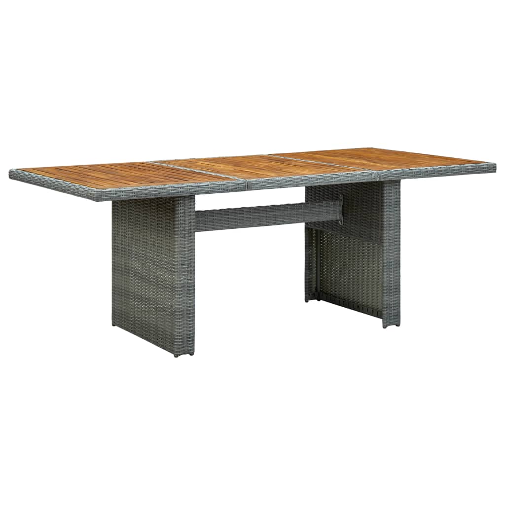 Set Pranzo da Giardino 7pz con Cuscini Polyrattan Grigio Chiaro | homemem39