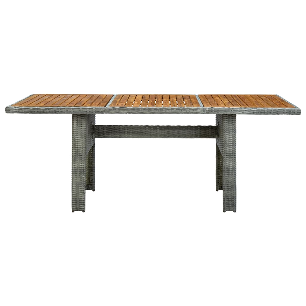 Set Pranzo da Giardino 7pz con Cuscini Polyrattan Grigio Chiaro | homemem39