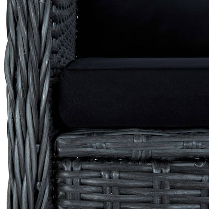 Set Divani da Giardino 3 pz con Cuscini Polyrattan Grigio Scuro - homemem39