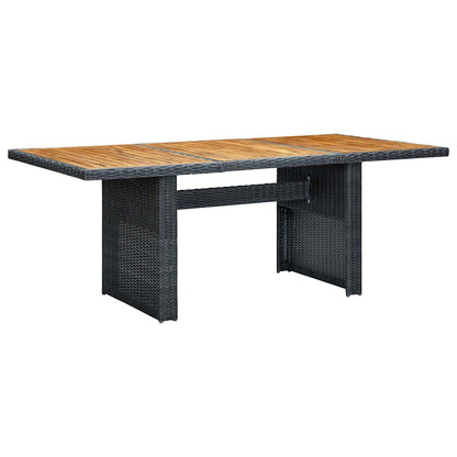 Set Pranzo da Giardino 9 pz con Cuscini Polyrattan Grigio Scuro