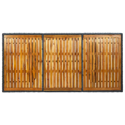 Set Pranzo da Giardino 9 pz con Cuscini Polyrattan Grigio Scuro