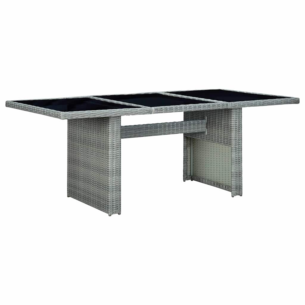 Set Pranzo da Giardino 9pz con Cuscini Polyrattan Grigio Chiaro