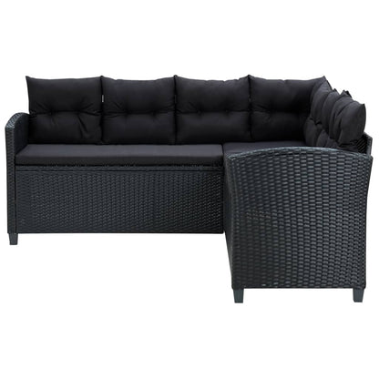 Set Divani da Giardino 6 pz con Cuscini in Polyrattan Nero | homemem39
