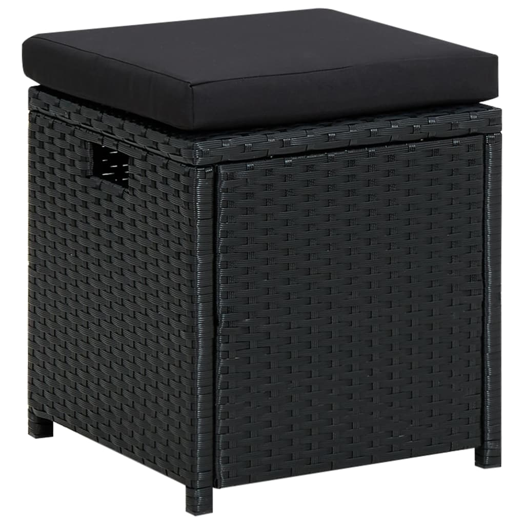 Set Divani da Giardino 6 pz con Cuscini in Polyrattan Nero | homemem39
