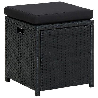 Set Divani da Giardino 6 pz con Cuscini in Polyrattan Nero | homemem39