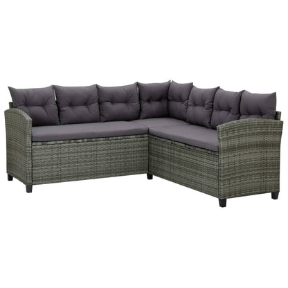 Set Divani da Giardino 6 pz con Cuscini in Polyrattan Grigio | homemem39