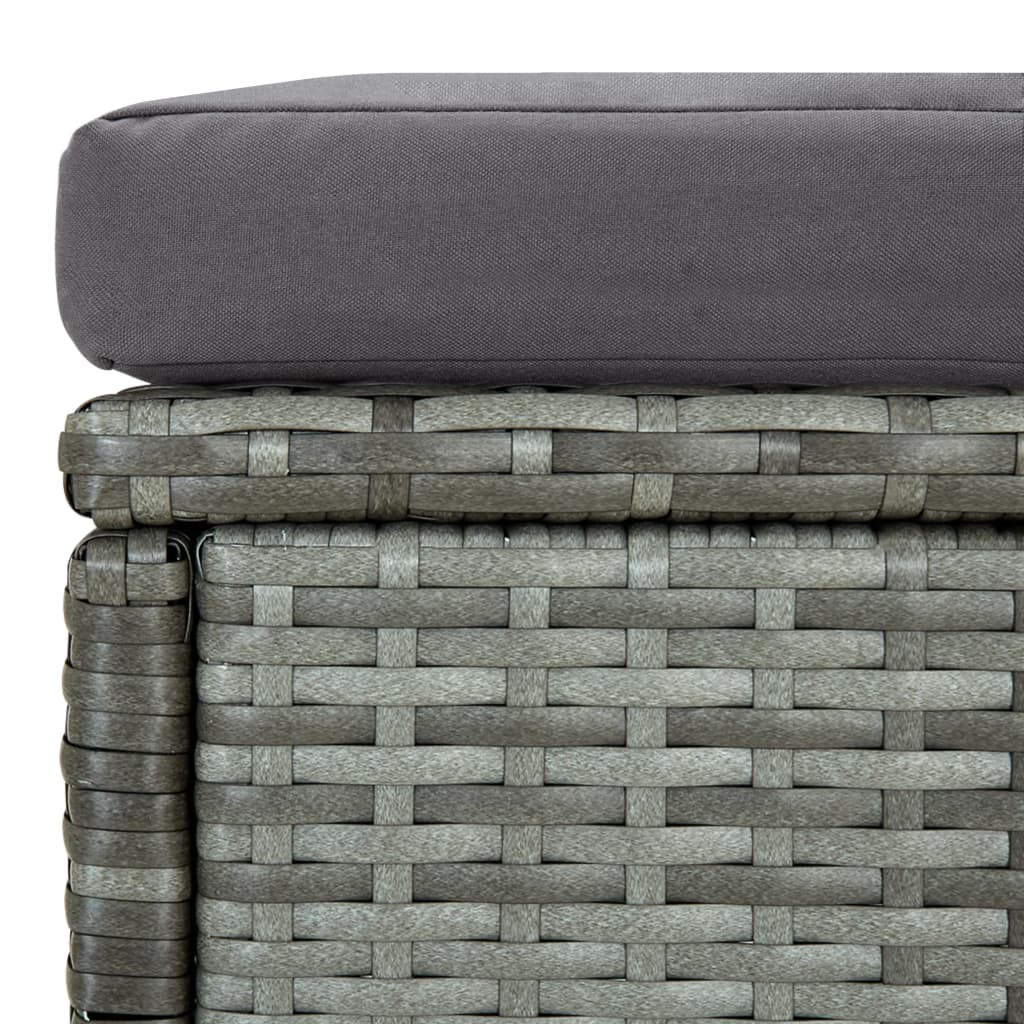 Set Divani da Giardino 6 pz con Cuscini in Polyrattan Grigio | homemem39