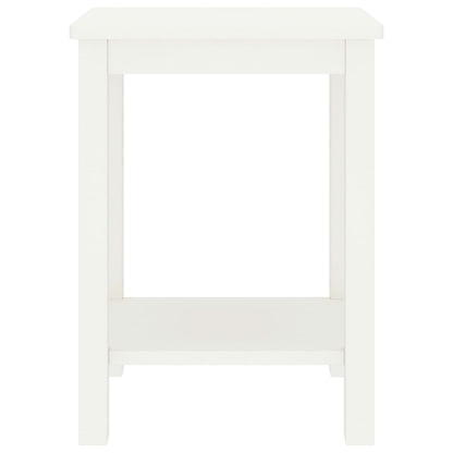 Comodino Bianco 35x30x47 cm in Legno Massello di Pino - homemem39