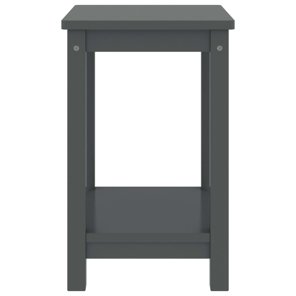 Comodino Grigio Scuro 35x30x47 cm in Legno Massello di Pino - homemem39