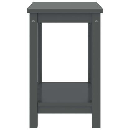 Comodino Grigio Scuro 35x30x47 cm in Legno Massello di Pino - homemem39