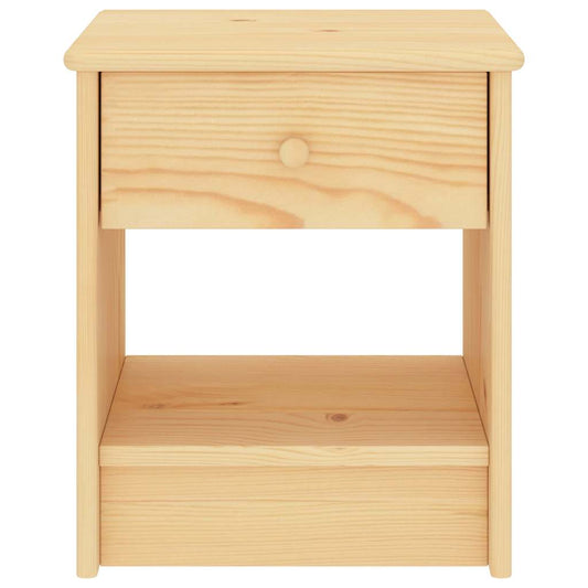 Comodino Naturale 35x30x40 cm in Legno Massello di Pino