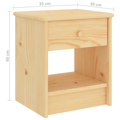 Comodino Naturale 35x30x40 cm in Legno Massello di Pino | homemem39