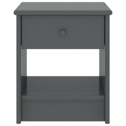 Comodino Grigio Scuro 35x30x40 cm in Legno Massello di Pino