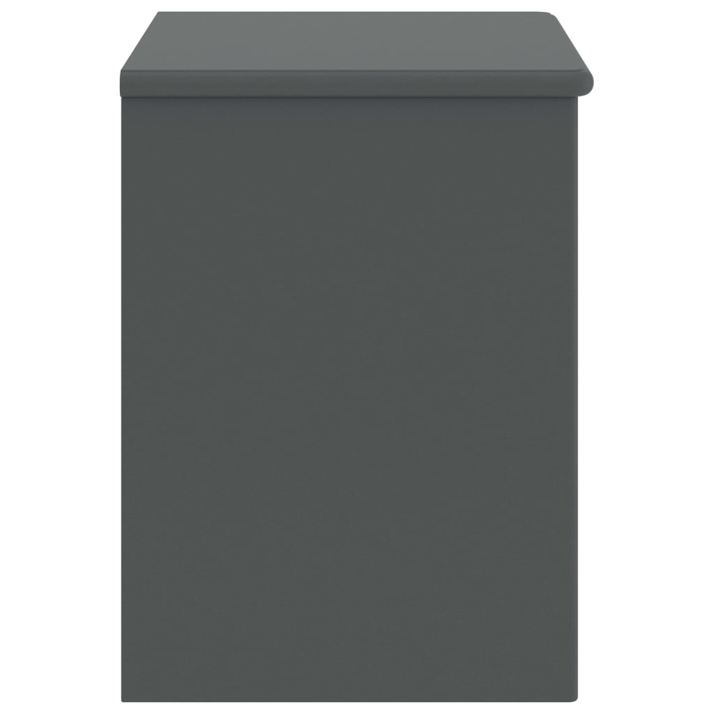 Comodino Grigio Scuro 35x30x40 cm in Legno Massello di Pino - homemem39