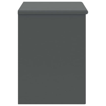Comodino Grigio Scuro 35x30x40 cm in Legno Massello di Pino - homemem39