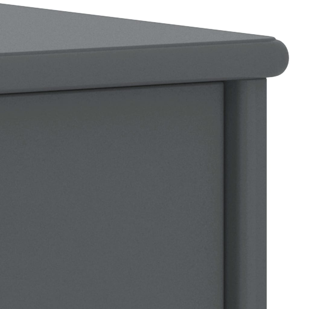 Comodino Grigio Scuro 35x30x40 cm in Legno Massello di Pino - homemem39