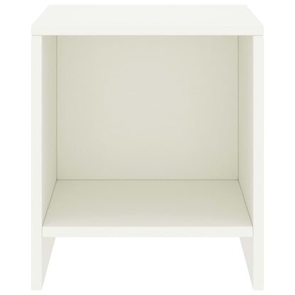 Comodino Bianco 35x30x40 cm in Legno Massello di Pino - homemem39