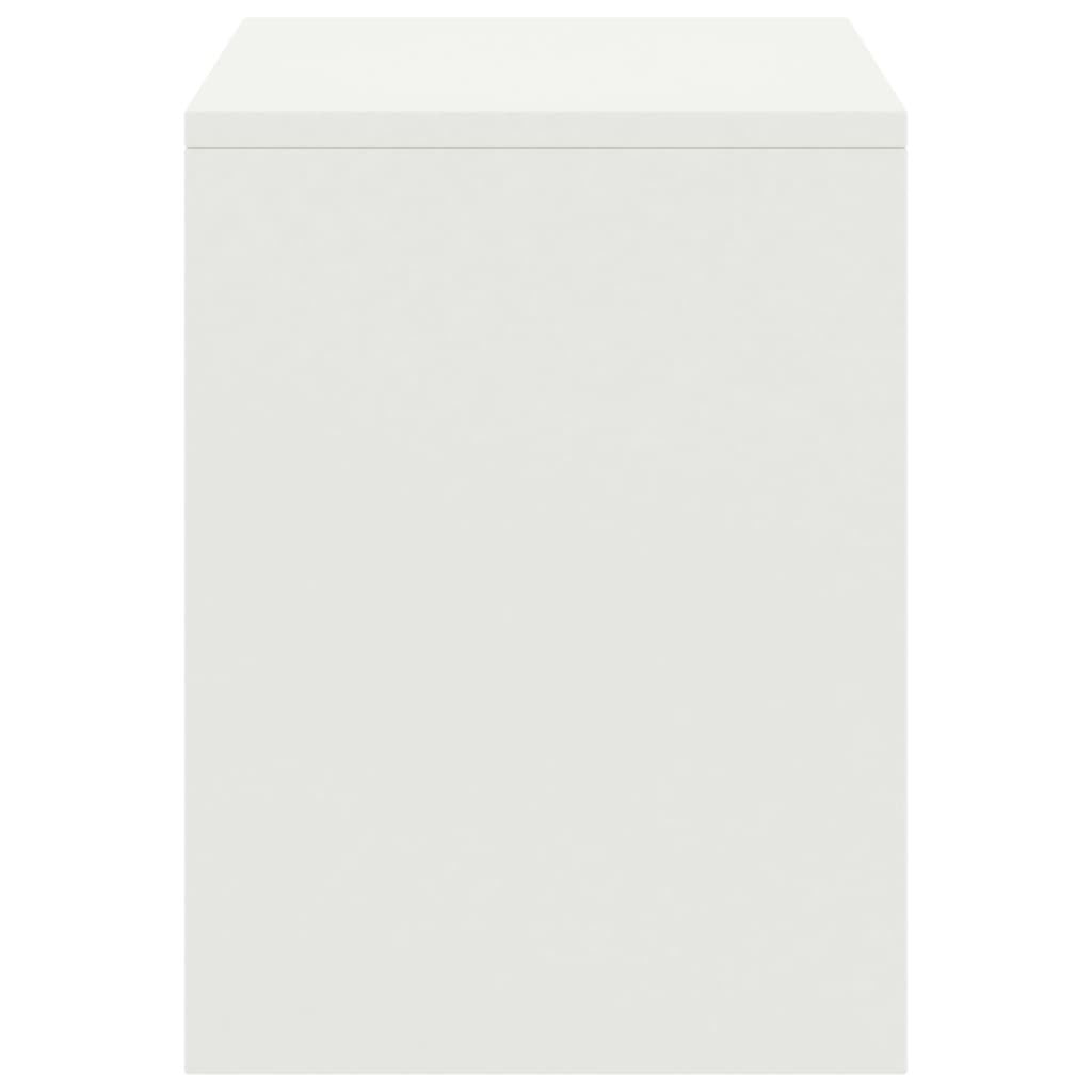 Comodino Bianco 35x30x40 cm in Legno Massello di Pino - homemem39
