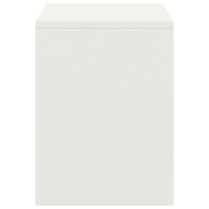 Comodino Bianco 35x30x40 cm in Legno Massello di Pino - homemem39