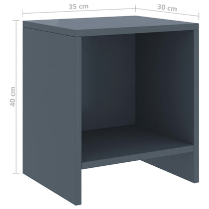 Comodino Grigio Chiaro 35x30x40 cm in Legno Massello di Pino - homemem39