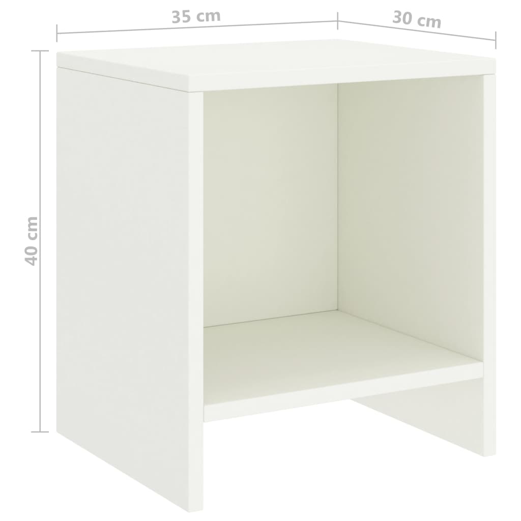 Comodini 2 pz Bianco 35x30x40 cm in Pino Massello - homemem39