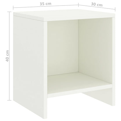 Comodini 2 pz Bianco 35x30x40 cm in Pino Massello - homemem39