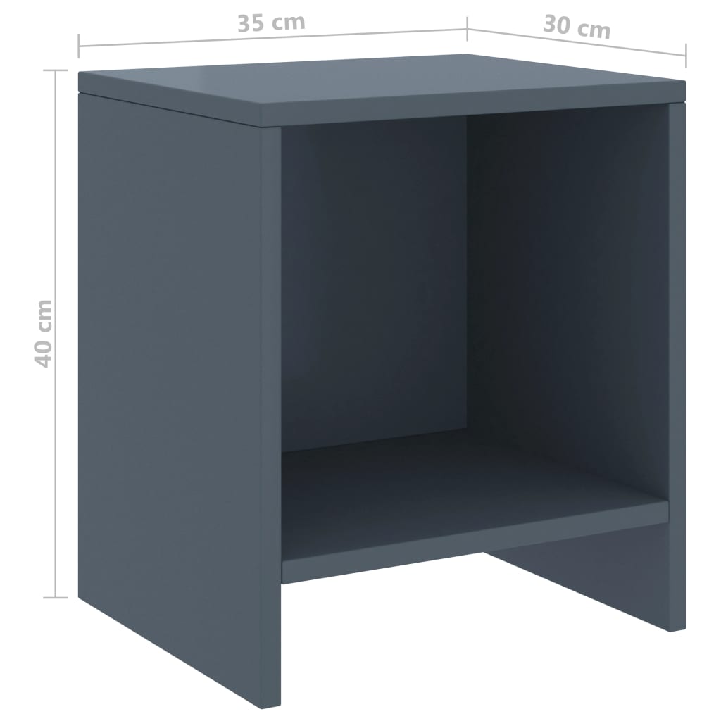 Comodini 2 pz Grigio Chiaro 35x30x40 cm Legno Massello di Pino - homemem39