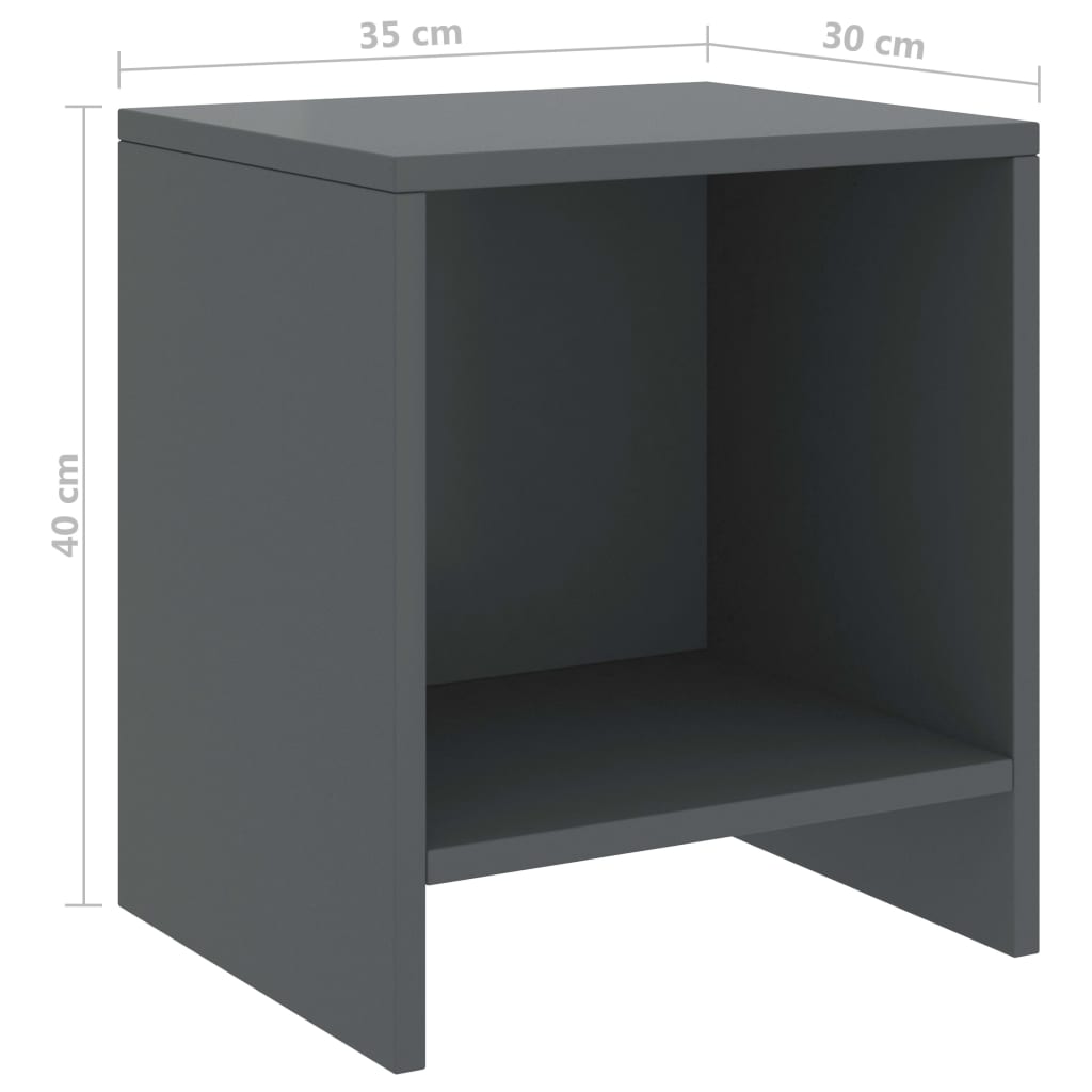 Comodini 2 pz Grigio Scuro 35x30x40 cm in Pino Massello - homemem39